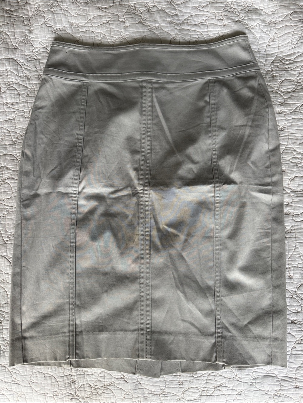 Ann Taylor Light Gray Pencil Skirt with Panel Seams